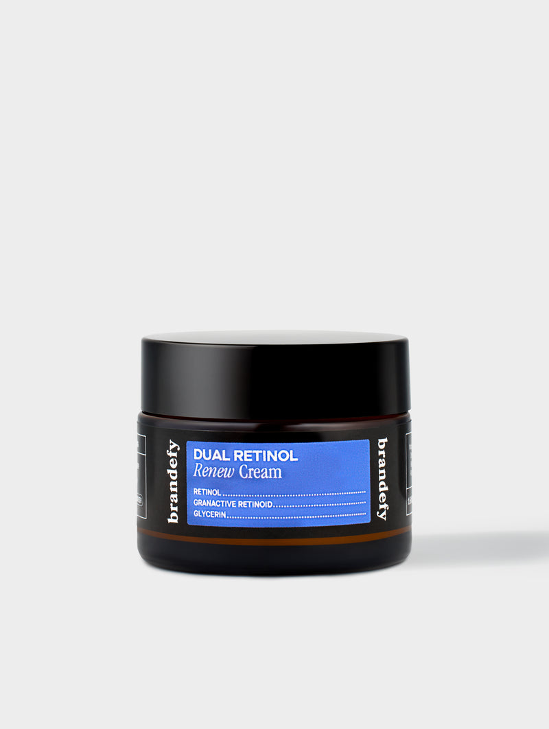 Dual Retinol Renew Cream jar.